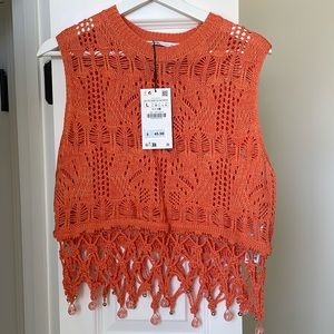 Zara , spring sweater! Pretty coral